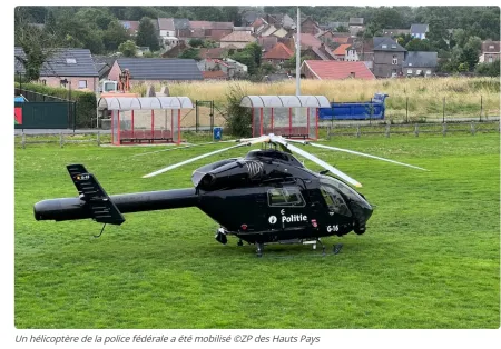 Un hélicoptère de la police fédérale a été mobilisé